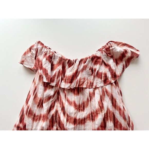 BANANA REPUBLIC Meridian Zebra Print Linen Off Shoulder Ruffle Dress, Size PXS - Picture 10 of 15